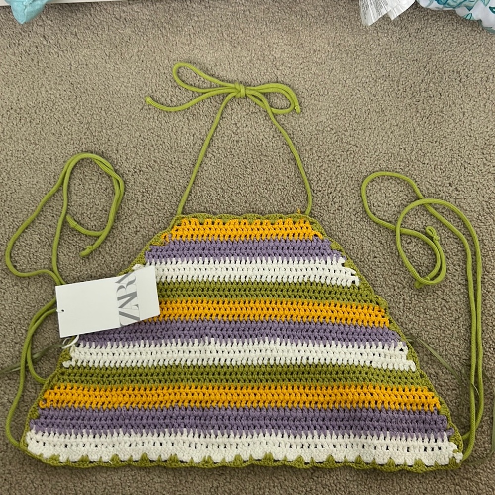 Zara tie neck and back top